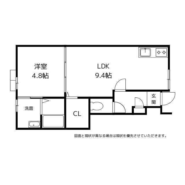 グランスイート大町(1LDK/1階)の間取り写真