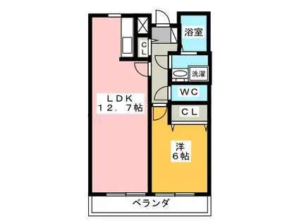 ジョイフルII(1LDK/2階)の間取り写真