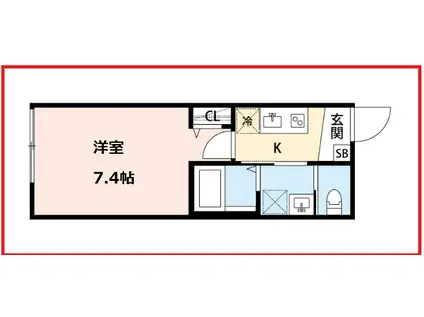 ケイワンアパートメンツ(1K/1階)の間取り写真