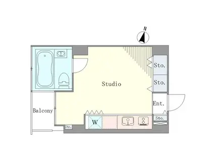 ベルメゾン南麻布GRAND(ワンルーム/6階)の間取り写真