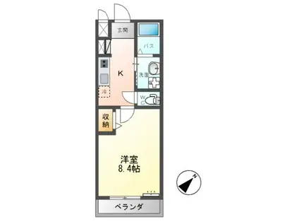 ペルティカ(1K/2階)の間取り写真