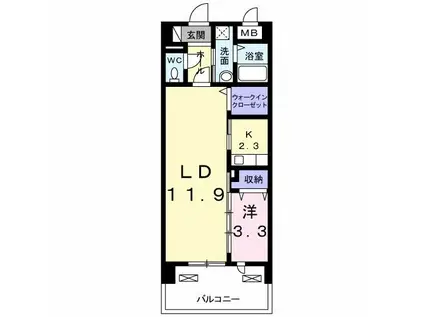 クレセント(1LDK/1階)の間取り写真