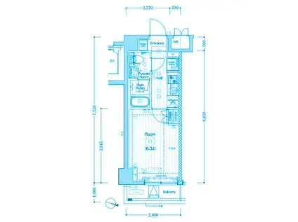 MAXIV横浜南太田(1K/2階)の間取り写真