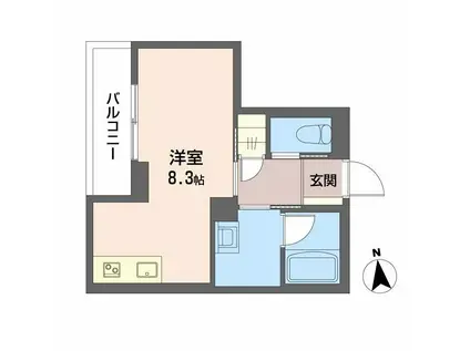 エルドール鉄砲町東(ワンルーム/2階)の間取り写真