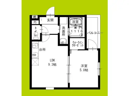 フジパレス大和田III番館(1LDK/1階)の間取り写真