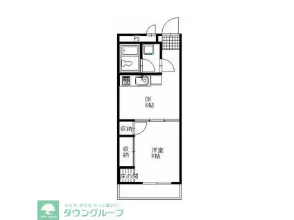 蕨平和マンション(1DK/1階)の間取り写真