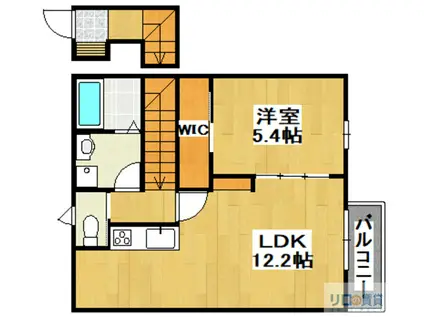 エール逆瀬川(1LDK/2階)の間取り写真
