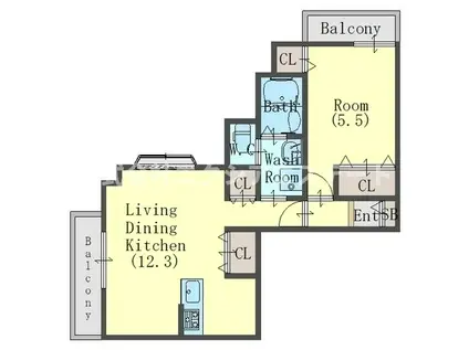 ウィルズガーデン(1LDK/3階)の間取り写真