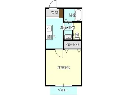 ひくまのハウス(1K/1階)の間取り写真