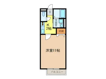 グレースヴィラ(1K/2階)の間取り写真