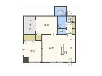 パルティーレ創成イースト(2LDK/6階)の間取り写真