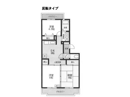 サンヒルズA棟(3DK/2階)の間取り写真