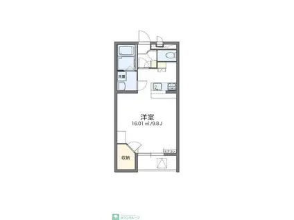 レオパレスボヌールパレ(1K/1階)の間取り写真