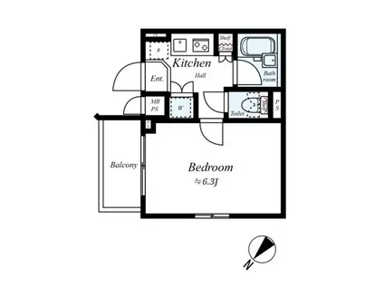 ルーブル小竹向原(1K/3階)の間取り写真