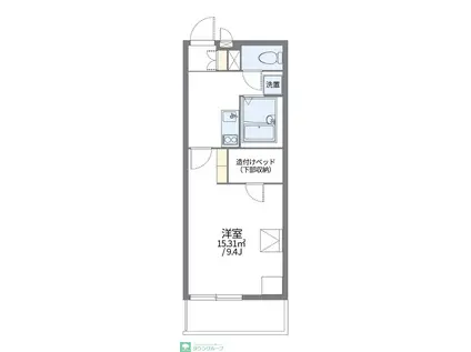 レオパレスアマデウス(1K/1階)の間取り写真