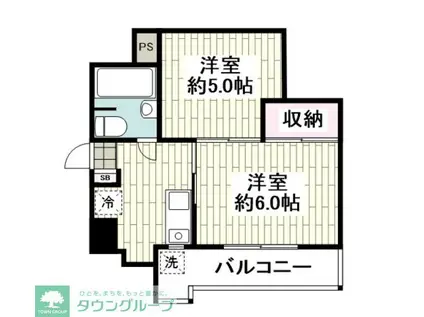 セブンスターマンション川崎大師(2K/11階)の間取り写真