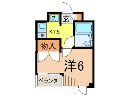 中佐ハイツ(1K/1階)の間取り写真