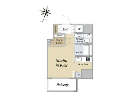 コンシェリア恵比寿(ワンルーム/8階)の間取り写真
