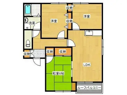 グラン・ディアス(3LDK/2階)の間取り写真