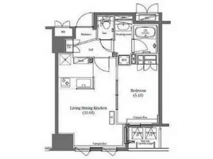 コンフォリア日本橋(1LDK/8階)の間取り写真