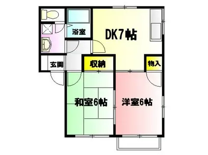 リバーコートKAZU(2DK/2階)の間取り写真