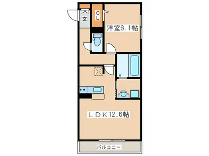 ジュネス中河原(1LDK/3階)の間取り写真