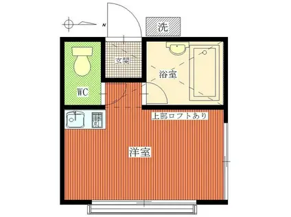 友好5番館(ワンルーム/2階)の間取り写真