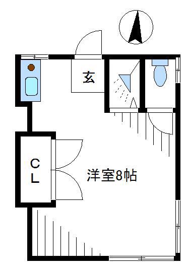 パンセA(ワンルーム/1階)の間取り写真