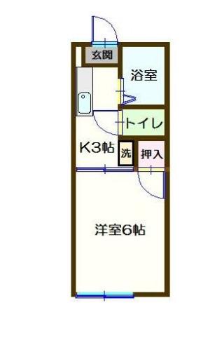 ファミーユ遠藤(1K/1階)の間取り写真