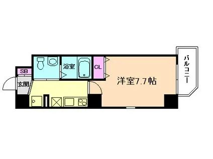 プランドール梅田(1K/8階)の間取り写真