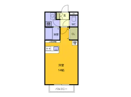 エンカウンター(ワンルーム/2階)の間取り写真