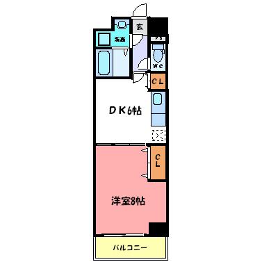 コン・タント・アモーレ(1DK/5階)の間取り写真