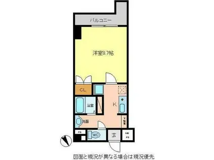 エグレッテ白楽(ワンルーム/3階)の間取り写真