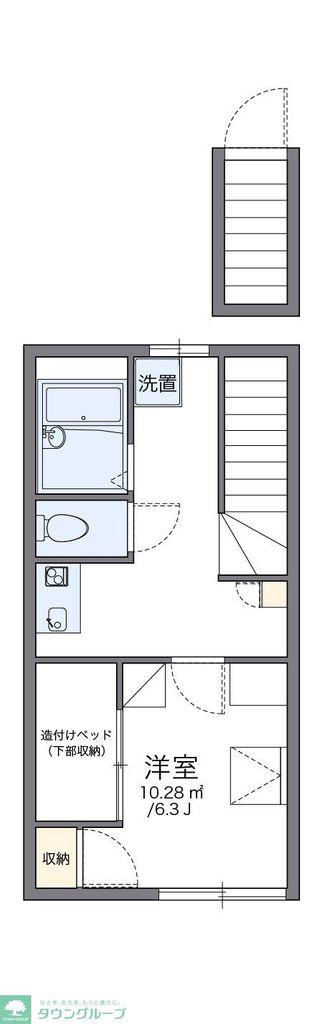 レオパレスシャルマン中野(1K/2階)の間取り写真