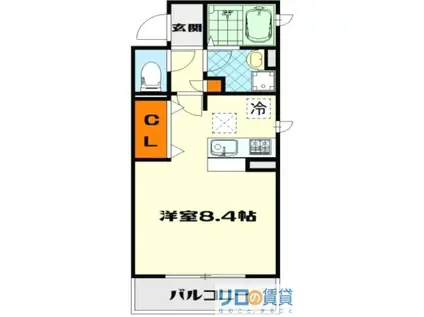 メゾン・ド・メトロ西中島南方(1K/2階)の間取り写真