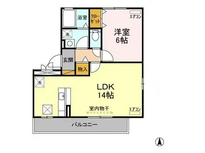 みどりのエアリーS(1LDK/1階)の間取り写真