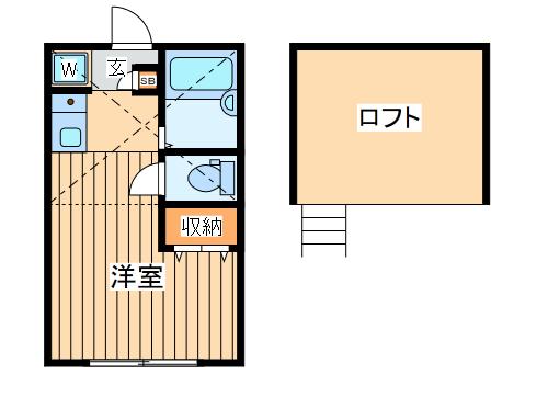 プライムテラス小田急相模原1B棟(ワンルーム/1階)の間取り写真