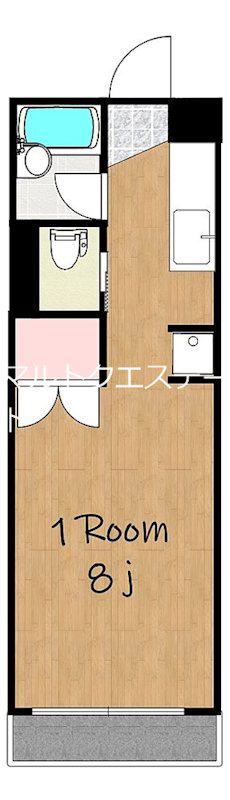 ハイツ福珠(ワンルーム/3階)の間取り写真