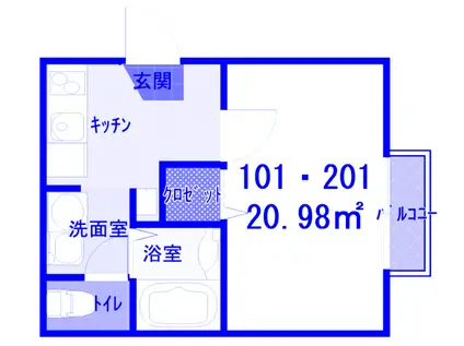 ウィスタリア 春日部(1K/1階)の間取り写真