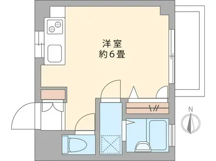 カーサ・ラパス(ワンルーム/1階)の間取り写真