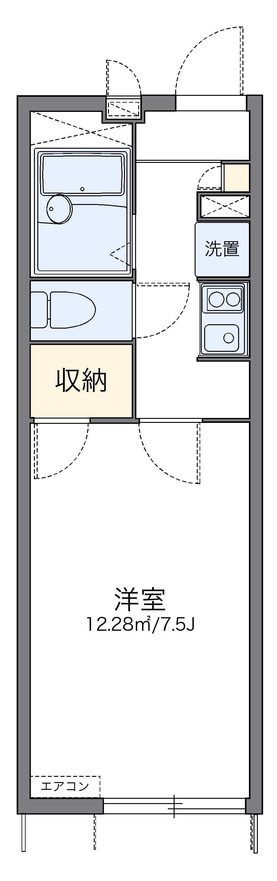 レオパレス下関中央(1K/1階)の間取り写真