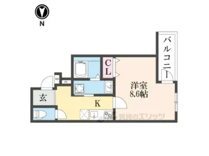 フジパレス弥刀Ⅱ番館(1K/2階)の間取り写真