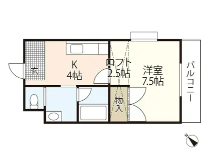 菖蒲池コーポ(1K/4階)の間取り写真