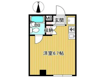太陽ビル(ワンルーム/4階)の間取り写真