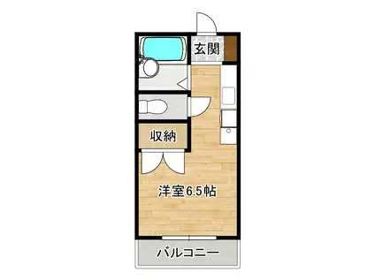 ハイツエクシードII(ワンルーム/1階)の間取り写真