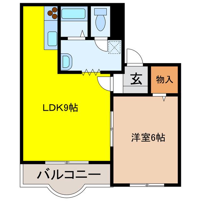 華美が丘ジュネス(1LDK/2階)の間取り写真