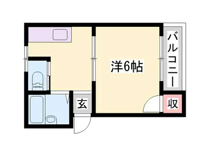 サンハイツ上滝野(1K/1階)の間取り写真