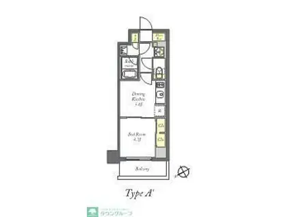 ディームス根岸(1DK/1階)の間取り写真