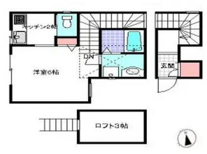 エスポワール・シャンブル(1K/2階)の間取り写真