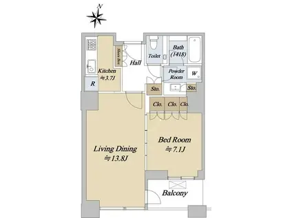 グランフロント大阪オーナーズタワー(1LDK/28階)の間取り写真